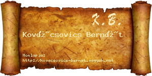 Kovácsovics Bernát névjegykártya